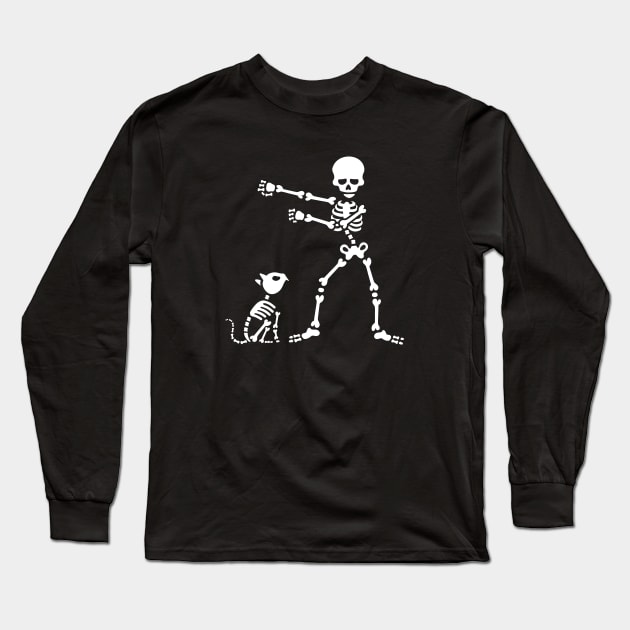 Floss like a boss Flossing skeleton cat dance Long Sleeve T-Shirt by LaundryFactory